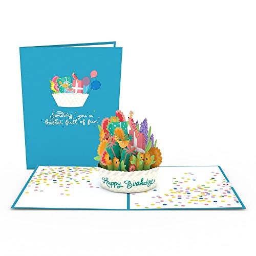 Lovepop Happy Birthday Pop-Up Card for Her and Him- 3D Floral Birthday Greeting Cards for Boys, Girls, Men, Women - Full of Fun - 5" x 7" Bird Basket Bouquet Card - Blank Note Card & Envelope Included - Image 2