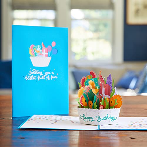 Lovepop Happy Birthday Pop-Up Card for Her and Him- 3D Floral Birthday Greeting Cards for Boys, Girls, Men, Women - Full of Fun - 5" x 7" Bird Basket Bouquet Card - Blank Note Card & Envelope Included - Image 5