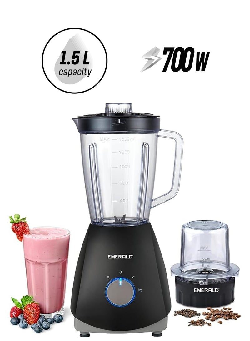 Emerald Masterblender Duo 1.5 Litre Blender & 250 Gms Dry Grinder, 700 Watts, EK731MBG. (Glass) - Image 1