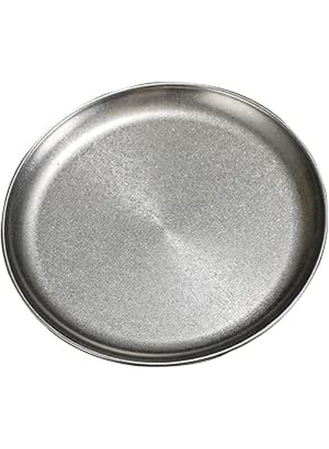 Stainless Steel Round Serving Tray For Snacks Desserts Fruits Meat Stable Flat Bottom - Image 1
