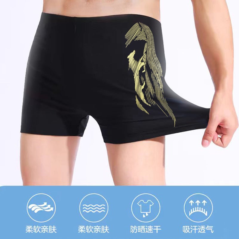 Swimming trunks men''s adult boxer shorts extra large size quick-drying comfortable swimming equipment men''s swimsuit swimming trunks - Image 5