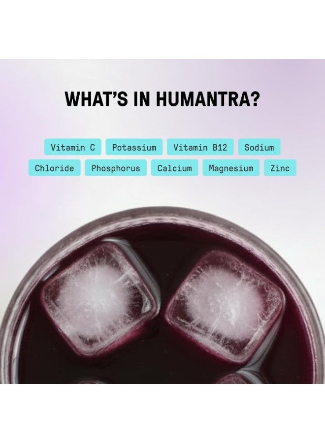 Humantra Electrolyte Hydration Drink Powder Elderberry Flavor 20 Sachets | Sugar Free Vegan Electrolyte Supplement with Vitamin C B12 Zinc | Caffeine Free Hydration Mix - Image 5