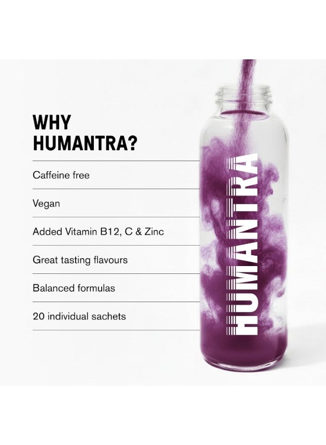 Humantra Electrolyte Hydration Drink Powder Elderberry Flavor 20 Sachets | Sugar Free Vegan Electrolyte Supplement with Vitamin C B12 Zinc | Caffeine Free Hydration Mix - Image 4