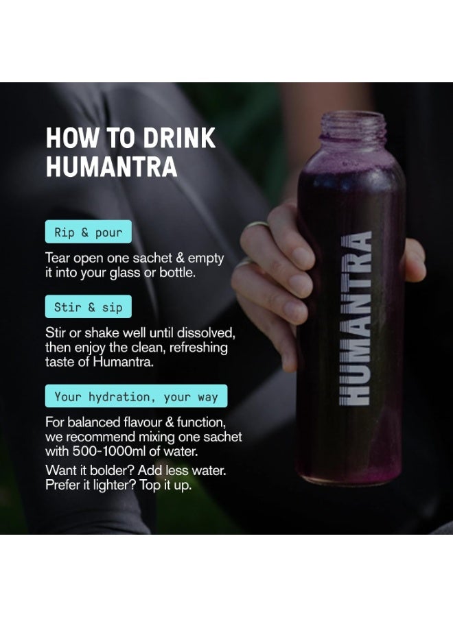Humantra Electrolyte Hydration Drink Powder Elderberry Flavor 20 Sachets | Sugar Free Vegan Electrolyte Supplement with Vitamin C B12 Zinc | Caffeine Free Hydration Mix - Image 3