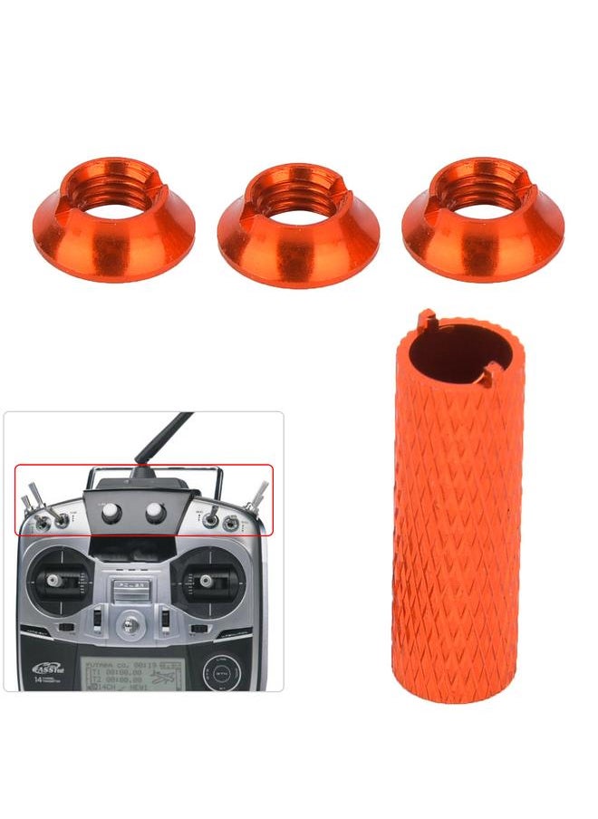 Thoraya RC Transmitter Gear Switch Aluminum Nuts Kit Fits for FUTABA Remote Controller (Red)  - Image 5