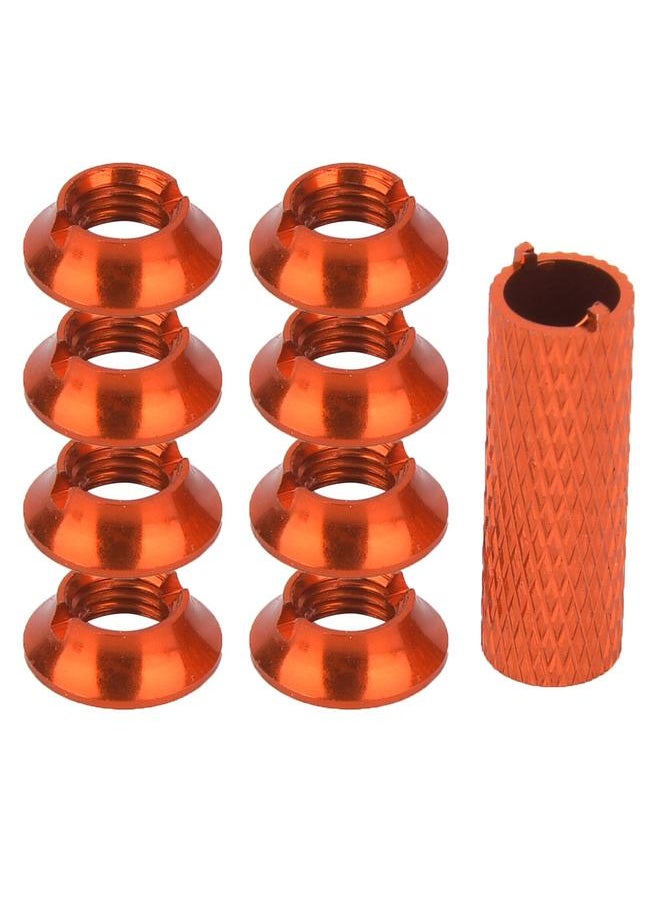 Thoraya RC Transmitter Gear Switch Aluminum Nuts Kit Fits for FUTABA Remote Controller (Red)  - Image 1