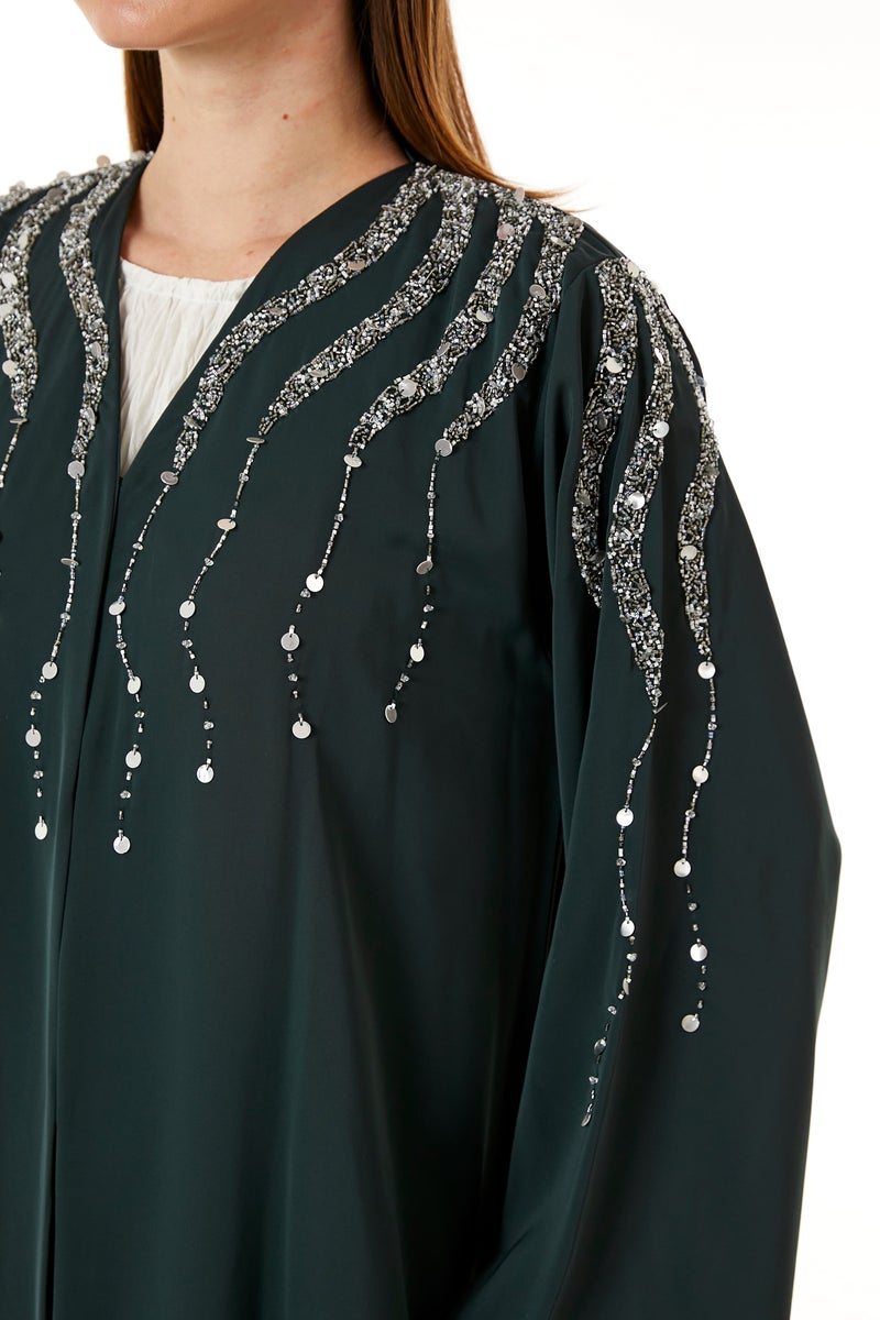 مويستريت عباية مزينة بياقة على شكل حرف - Image 4