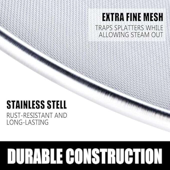 joyzzz Splatter Guard 2Pcs Transparent 33Cm And 25Cm Oil Splatter Screen For Frying Pan Universal Grease Catcher For Stovetop Cooking Baking And Grilling - Image 4