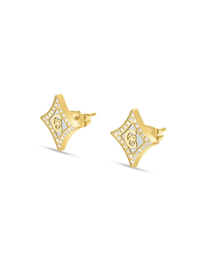 شيروتي 1881 Silvia Gold Plated with Diamond Shaped Mother of Pearl Earrings for Women