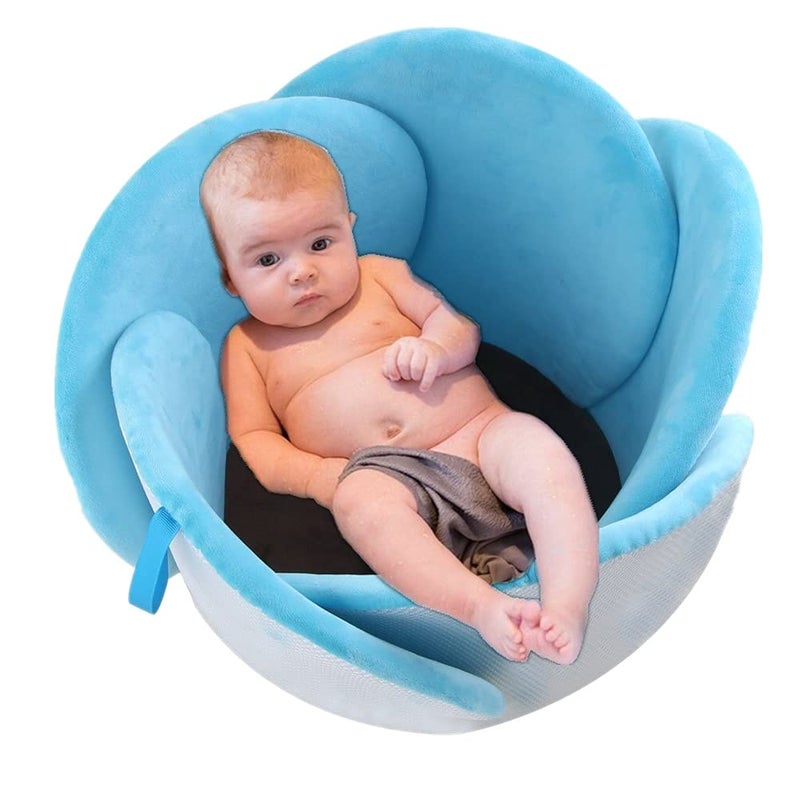 SZCQ Baby Bath Lotus Cushion Sink Bather Petal Newborn Bathtub Mat Bathing Tub Seat Support Lounger Flower Bathing Pad NonSlip Safety Sink Insert Tub Blue 