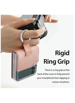 araree Araree Stylish Case Ring Diary Galaxy Z Flip4 5G, Compactible Ring Rigid Grip for Samsung Galaxy Z Flip4 5G - Sky Blue  - Image 4