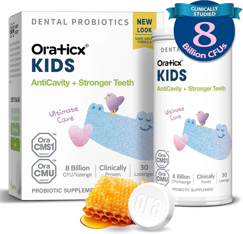 OraTicx Kids Dental Probiotics for AntiCavity  Healthy Teeth and Gums 8 Billion CFU Probiotics for Oral Health Yogurt Flavor 1PK - Image 1