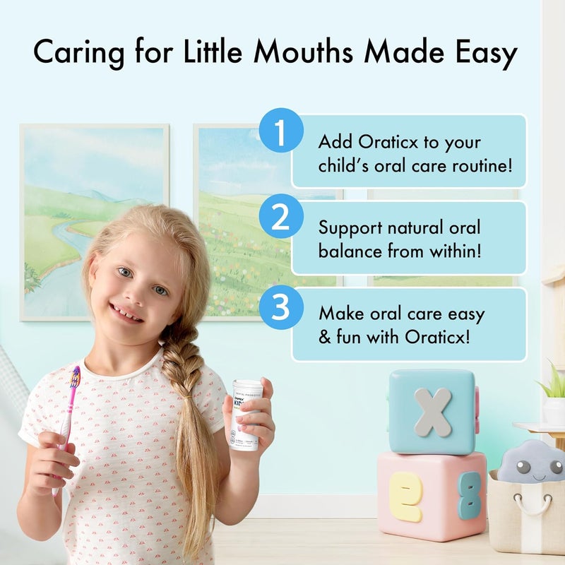 OraTicx Kids Dental Probiotics for AntiCavity  Healthy Teeth and Gums 8 Billion CFU Probiotics for Oral Health Yogurt Flavor 1PK - Image 5