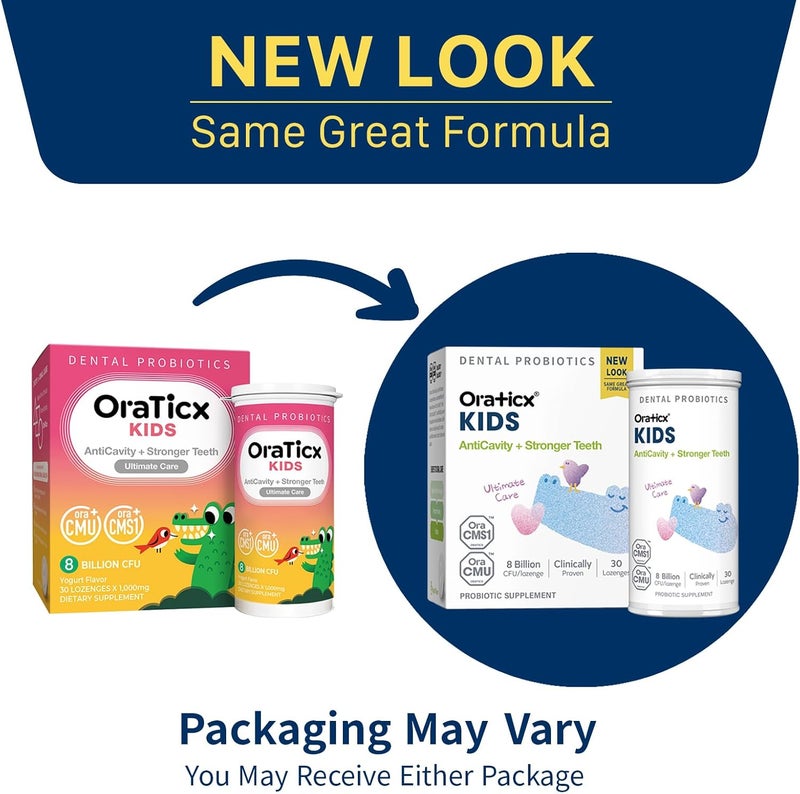 OraTicx Kids Dental Probiotics for AntiCavity  Healthy Teeth and Gums 8 Billion CFU Probiotics for Oral Health Yogurt Flavor 1PK - Image 2