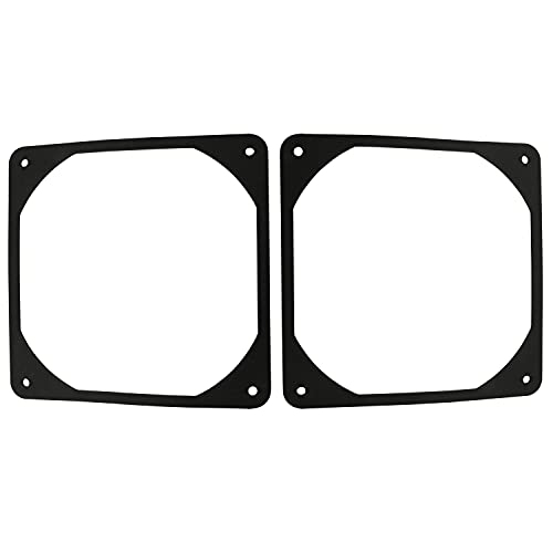 ZYAMY 2pcs 120mm Black Antivibration Rubber Fan Gasket 120 x 120 mm 12cm Shock Absorption Pad for Computer PC Case, Black - Image 1