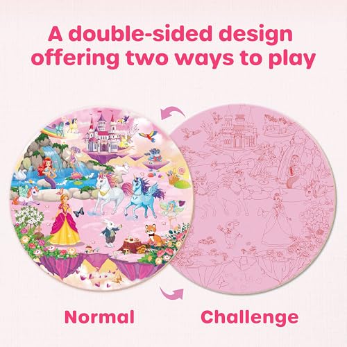 SYNARRY Unicorn Princess Mermaid Fairy Floor Puzzle for Kids Ages 35 Large 70 Piece Wooden Puzzle for Kids Ages 46 Preschool Toys Gifts for 3 4 5 6 7 8 Years Old Boys Girls Children - Image 5