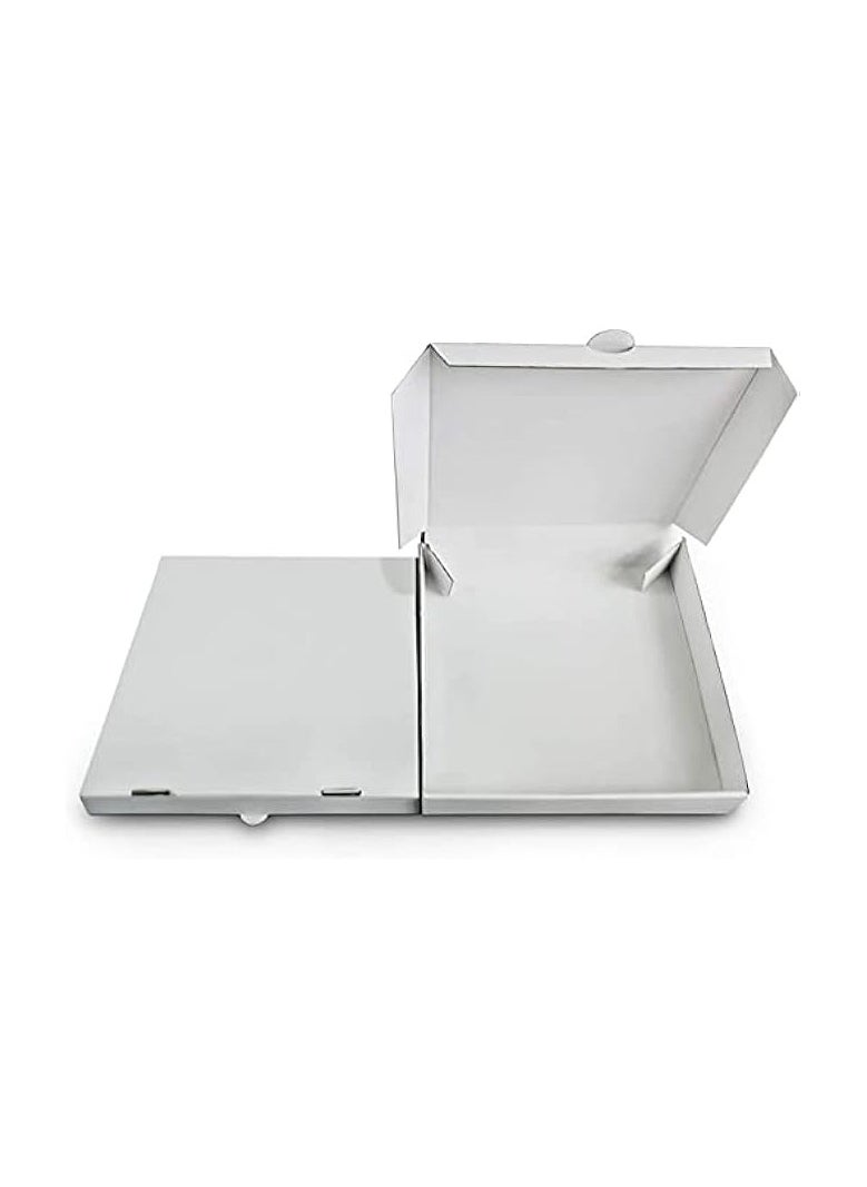 Pizza Box White – 33x33cm White Pizza Boxes Square Flat Cardboard Boxes, Disposable Pizza Box