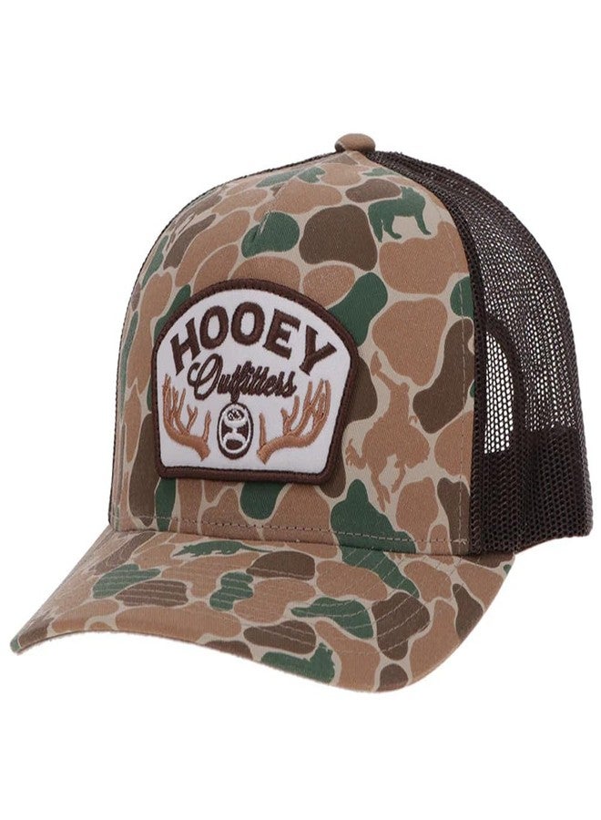 HOOEY Outfitters Critter Camo Snapback Hat - Mesh Back Trucker Cap for Men, Hunting & Fishing Hat, Duck Camo Baseball Cap (US, Alpha, One Size, Camo/Brown) - Image 1
