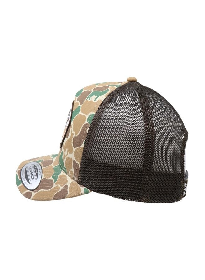 HOOEY Outfitters Critter Camo Snapback Hat - Mesh Back Trucker Cap for Men, Hunting & Fishing Hat, Duck Camo Baseball Cap (US, Alpha, One Size, Camo/Brown) - Image 3