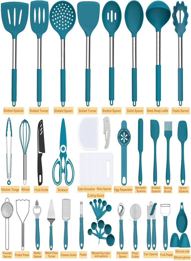 Umite Chef Silicone Kitchen Utensils Set, Umite Chef 43 pcs Cooking Utensils for Nonstick Cookware, Kitchen Tools-Silicone Utensil for Cooking Kitchen Set for Home Kitchen Accessories Set - Image 2