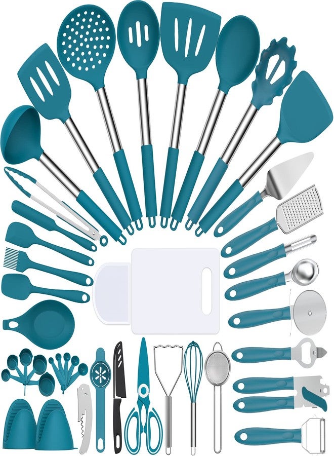 Umite Chef Silicone Kitchen Utensils Set, Umite Chef 43 pcs Cooking Utensils for Nonstick Cookware, Kitchen Tools-Silicone Utensil for Cooking Kitchen Set for Home Kitchen Accessories Set - Image 1