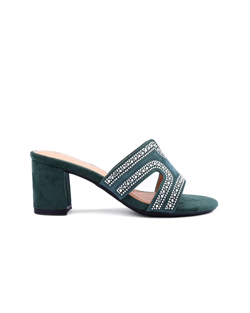 كابلي Womens embellished classic slip-on heeled sandals