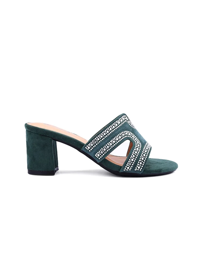 Womens embellished classic slip-on heeled sandals