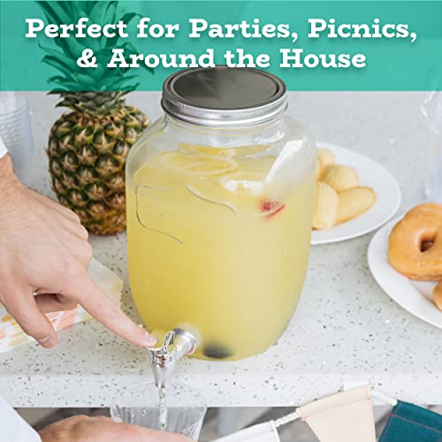 Estilo Glass Drink Dispenser for Parties - 1 Gallon Gallon Drink Dispenser - Glass Beverage Dispenser with Spigot, Clear For Parties, Weddings, Sun Tea Jar, Lemonade & Laundry Detergent Dispenser - Image 5