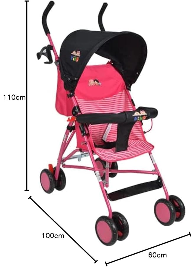 Kiko 23 1544 8 Wheels Light Buggy For 6+ Months Baby Pink - Image 2