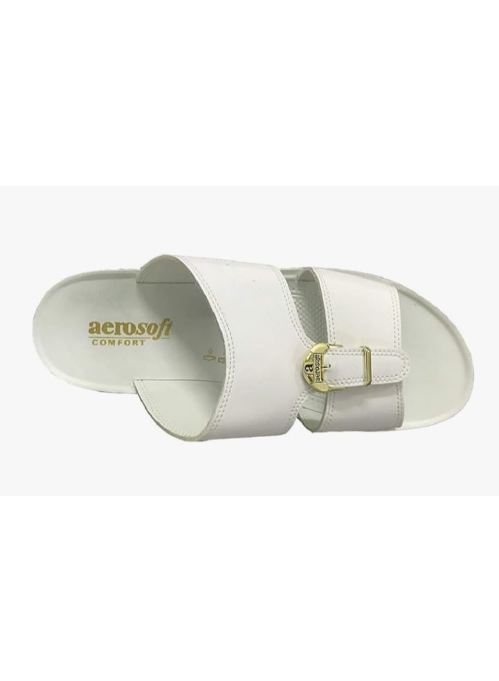 aerosoft Men's White PU Slippers - size 40, 41, 42,44 - Image 2