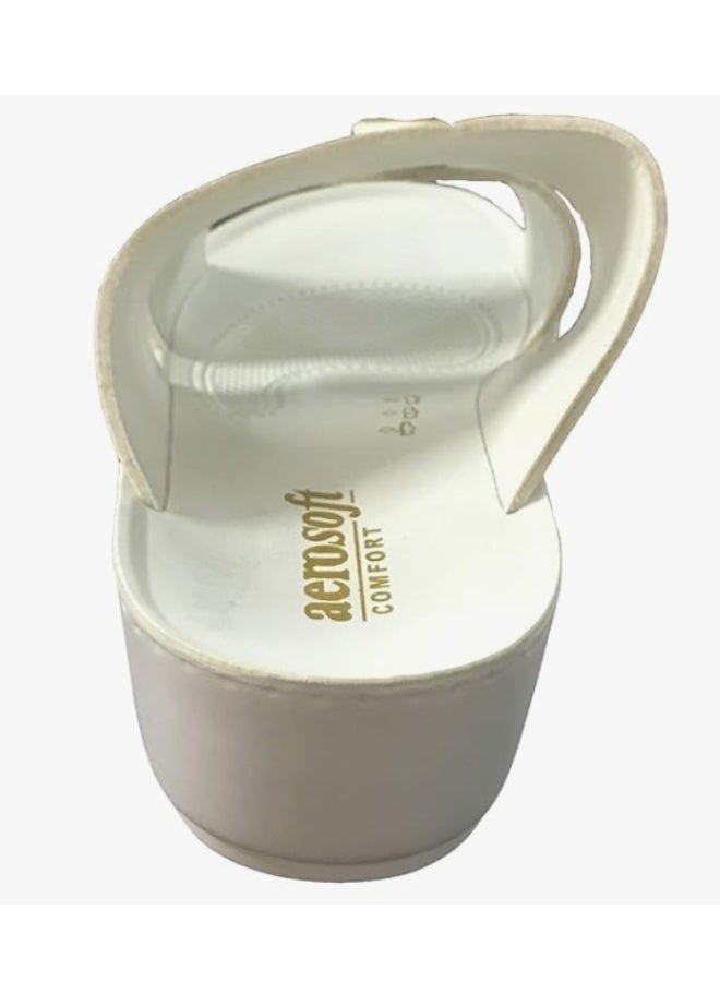 aerosoft Men's White PU Slippers - size 40, 41, 42,44 - Image 4