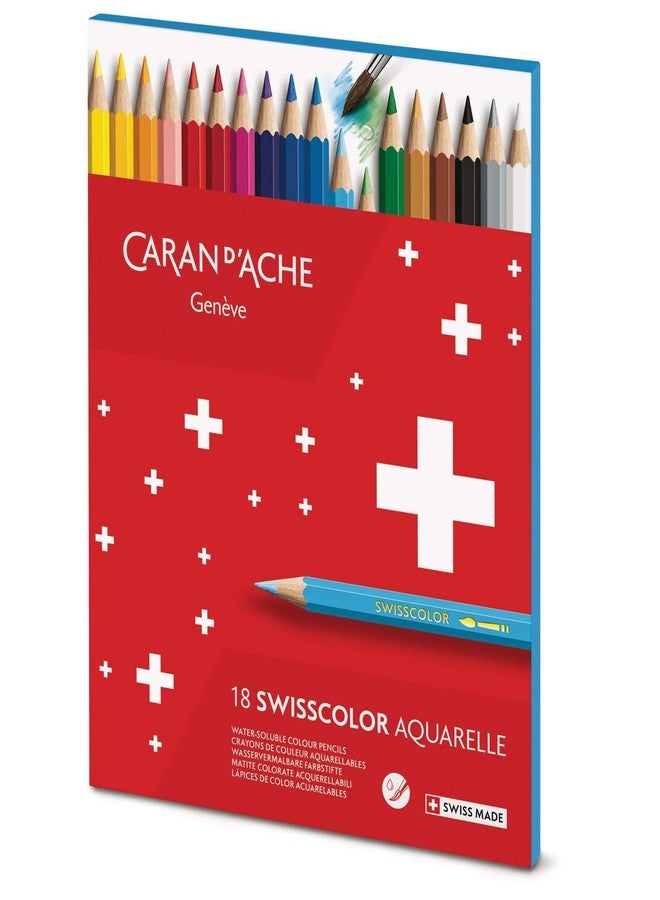 Caran d'Ache 1285.818 Swisscolor 18 Water-Soluble Colouring Pencils in Box - Image 4