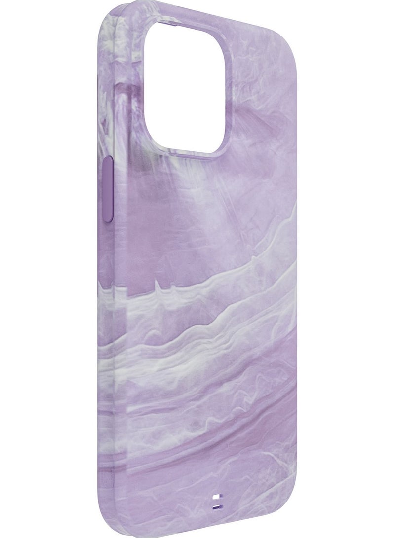 Bodyguardz Carve Marble for iPhone 15 PRO Case Cover compatible with MagSafe with Lanyard - Purple/White - Image 5