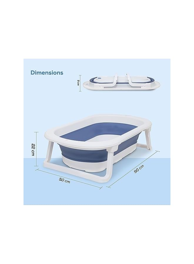 Nurtur Collapsible Baby Kids Bathtub With– Mini Swimming Pool Bather For Baby Kids With Non Slip Design – Newborn Bath Tub For Baby Blue Official Nurtur Product  - Image 3