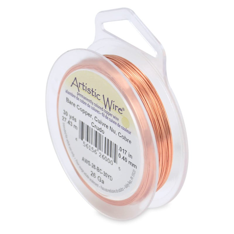 Artistic Wire 26 Gauge Bare Copper Craft Jewelry Wrapping Wire, 30 yd - Image 1