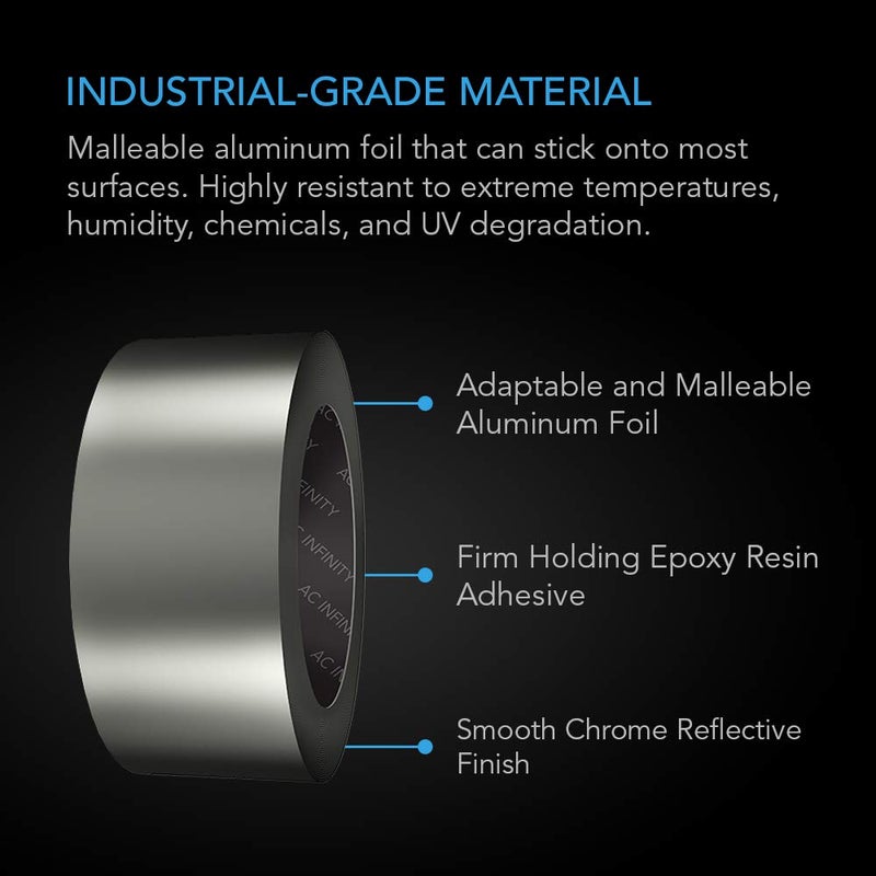 AC Infinity Aluminum Duct Tape, Professional Grade Heavy-Duty HVAC Foil Tape for Sealing, Patching, Insulating or Repairing Ducting and Pipes, 50 Yards - Image 3