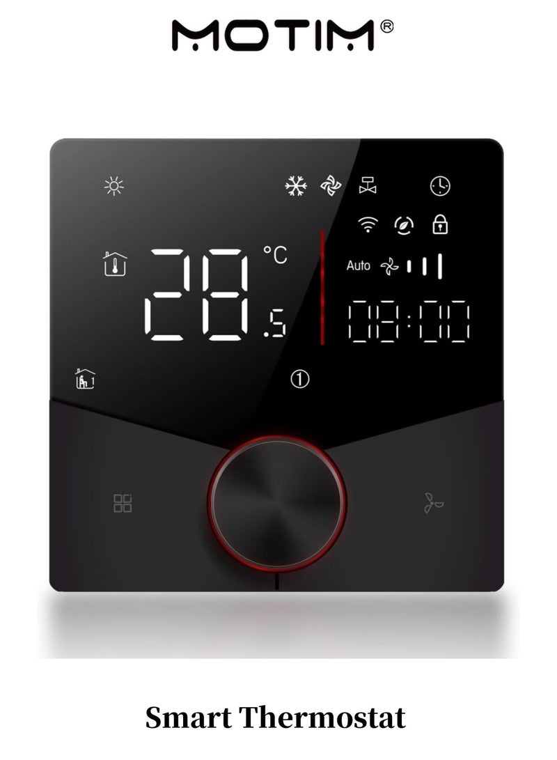 Motim Smart Thermostat 2 Pipe Air Conditioning Temperature Controller touch Screen Digital Display Central Thermostat Control Panel for Home office Use - Image 1