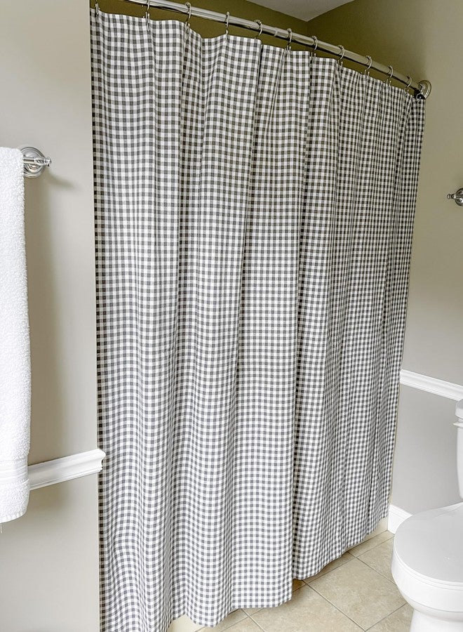 Piper Classics Gray Gables Check Shower Curtain, 72" x 72", Farmhouse, Country, Cottage, Checked Gingham Bath Accent - Image 3
