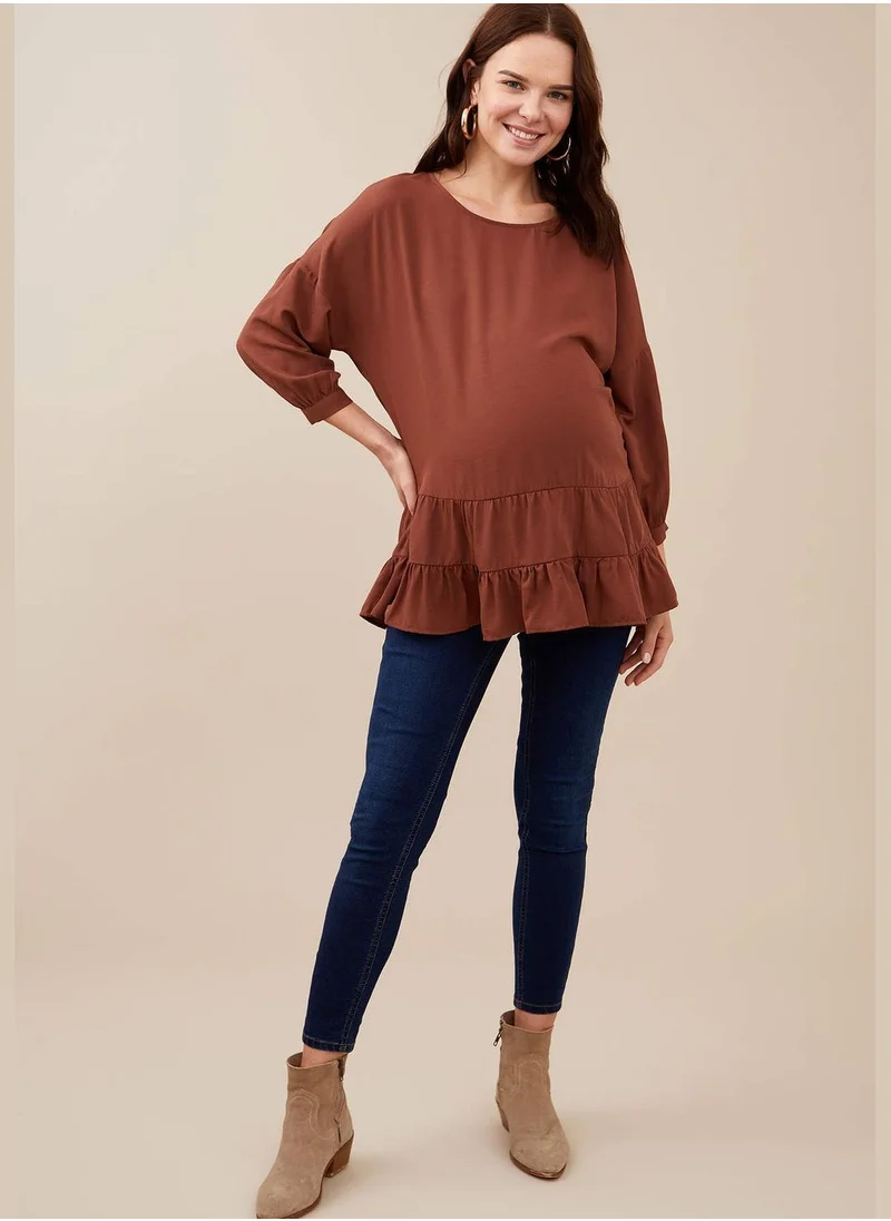 DeFacto Woman Maternity Wear Regular Fit Woven Tops Long Sleeve