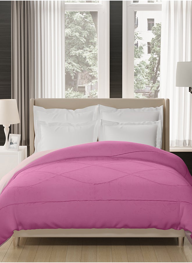 Status Contract Reversible Solid Comforter Double Bed Blanket for Winter//Double/GSM- 220, Pink-Brown, 220 X 240 Cm  - Image 2