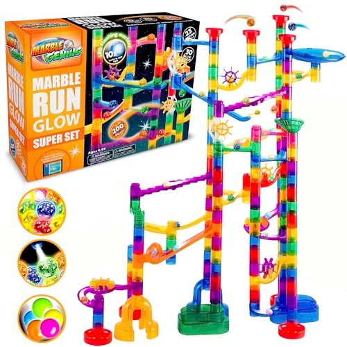 Marble Genius Marble Run Track  200Piece Multicolor Space Theme  GlowinTheDark Marble Set  STEM Building Toy  Race Track for Ages 4 - Image 1