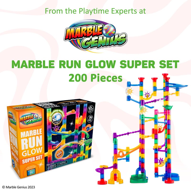 Marble Genius Marble Run Track  200Piece Multicolor Space Theme  GlowinTheDark Marble Set  STEM Building Toy  Race Track for Ages 4 - Image 3