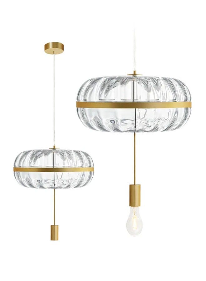 ٍSiera Light Pump Round Pendant Light with Glass and Gold Finish E27 bulb  App1102-c - Image 3