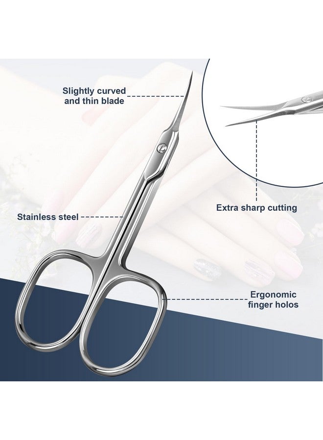 CGBE Cuticle Scissors Extra Fine Curved Blade Super Slim Manicure Scissors For Cuticles Professional Small Scissors With Precise Pointed Tip Grooming Blades Eyebrow Eyelash And Dry Skin - Image 3