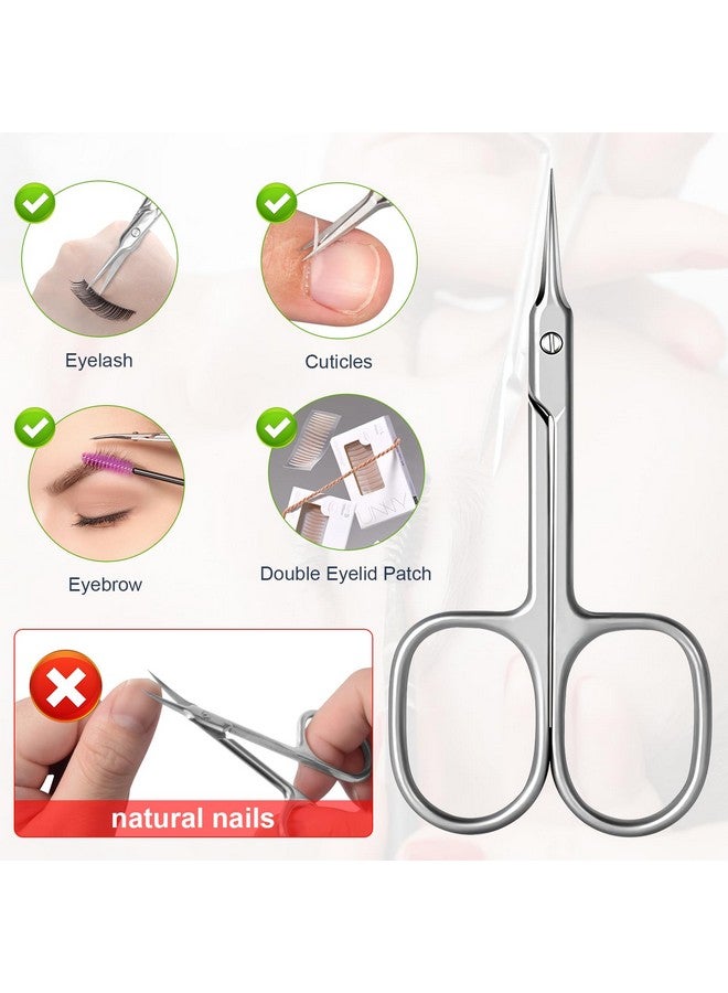 CGBE Cuticle Scissors Extra Fine Curved Blade Super Slim Manicure Scissors For Cuticles Professional Small Scissors With Precise Pointed Tip Grooming Blades Eyebrow Eyelash And Dry Skin - Image 4