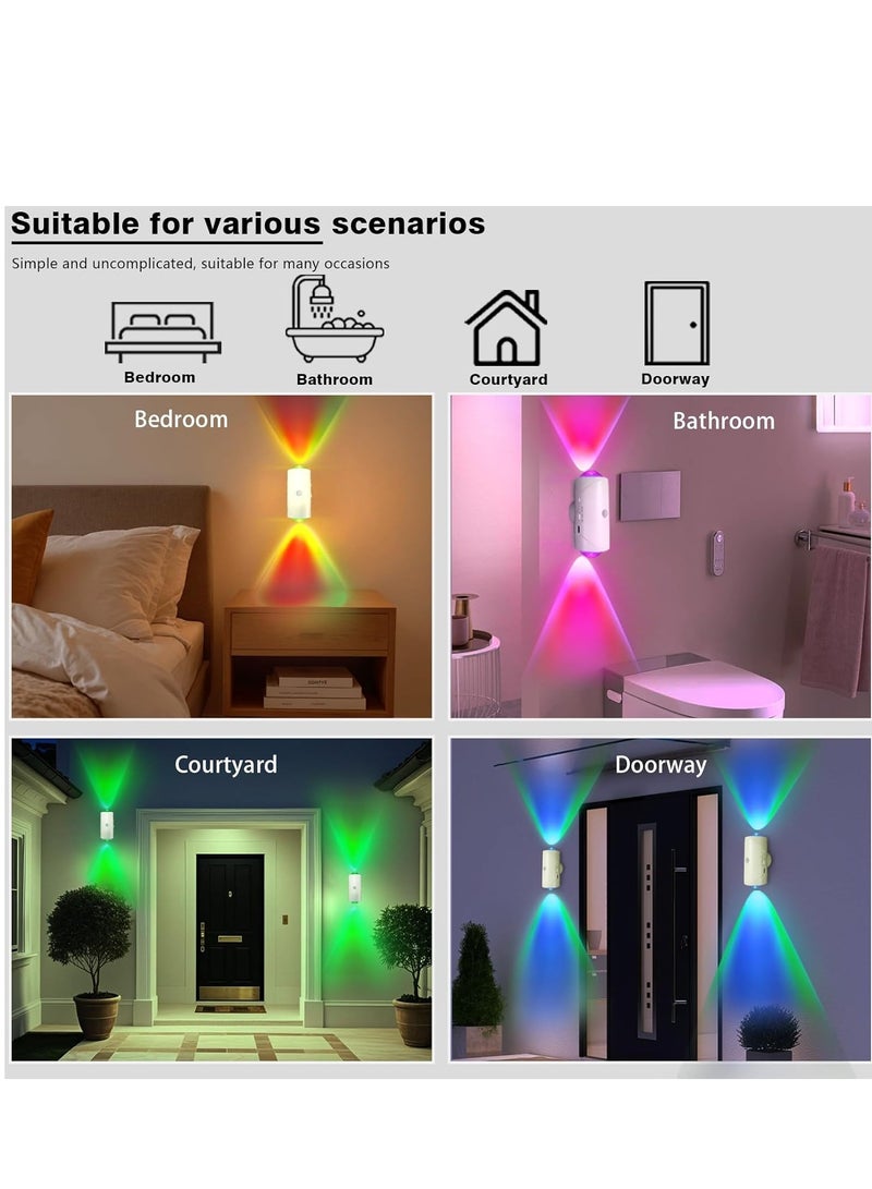 TFIXOL LED Wireless Wall Sconce with 7 Colors Changing, Motion Sensor Light Indoor, 1500mAh Rechargeable Battery Operated Wall Sconces for Bedroom Bedside Hallway Courtyard Doorway (White) - Image 5