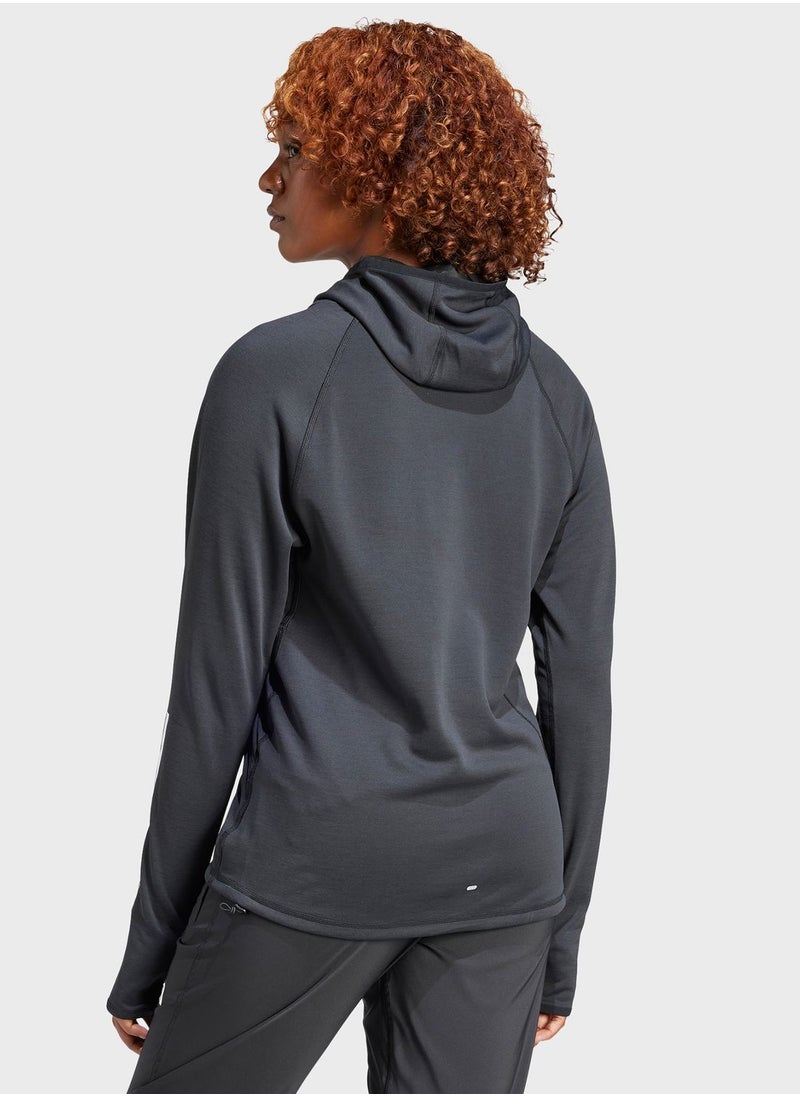 Adidas - 3 Stripes Own The Run Hoodie - Image 1