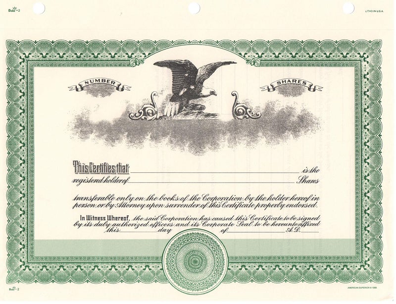 Duke 2 Stock Certificates