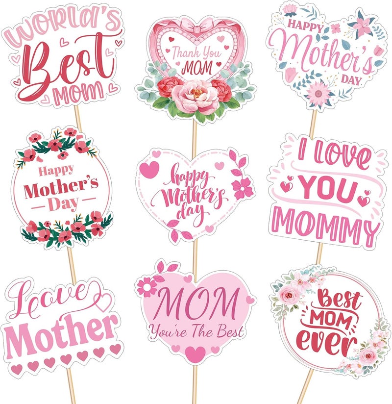 M1NTP1US + 144pcs Happy Mother's Day Cupcake Toppers - 9 Designs - Image 1