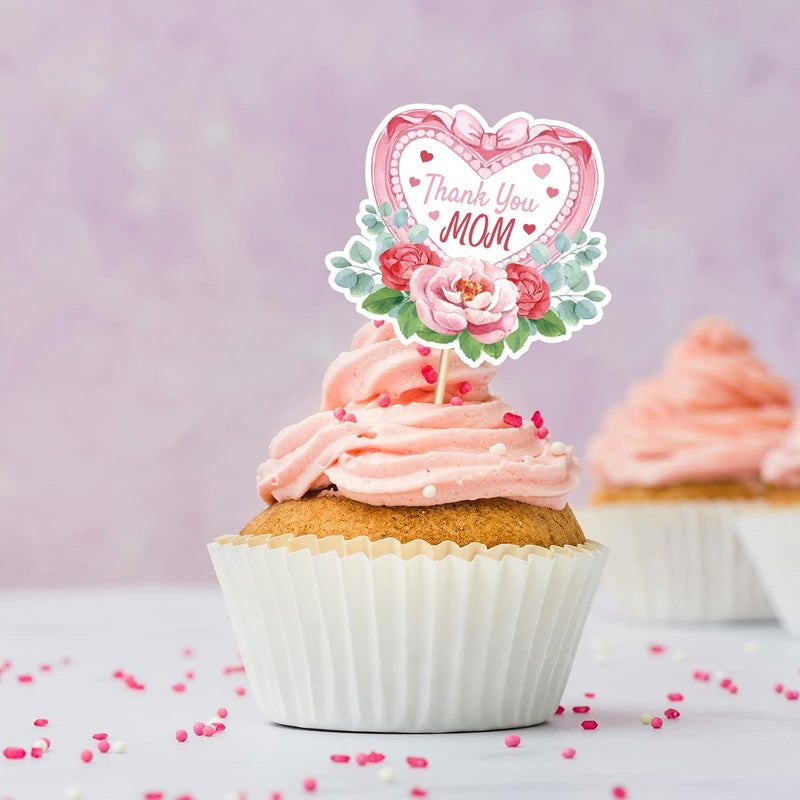 M1NTP1US + 144pcs Happy Mother's Day Cupcake Toppers - 9 Designs - Image 2